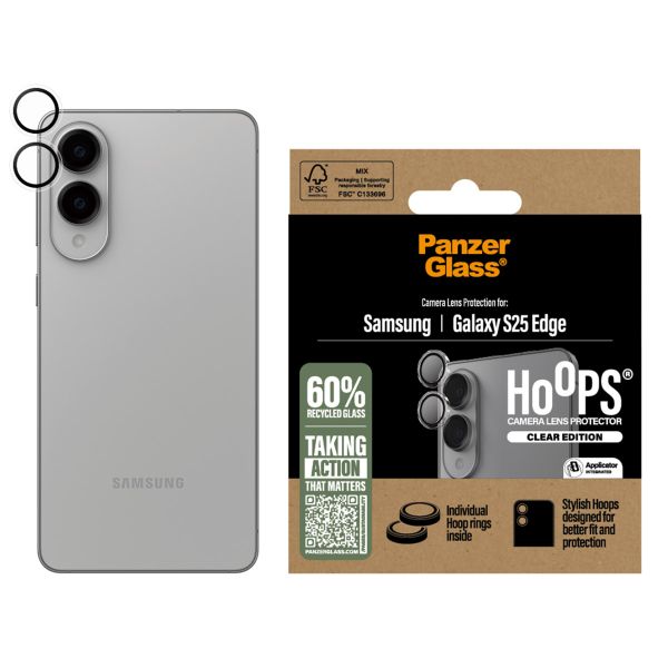 PanzerGlass Protection Caméra Hoops Optic Rings Samsung Galaxy S25 Edge - Transparent