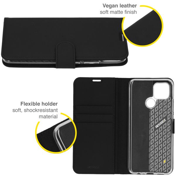 Accezz Étui de télephone Wallet Oppo A15 - Noir