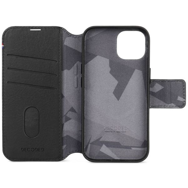 Decoded Portefeuille détachable 2 en 1 en cuir Apple iPhone 15 - Noir