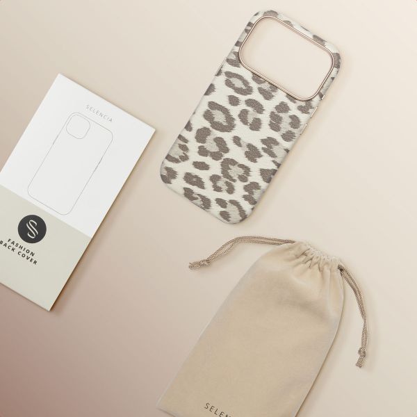 Selencia Coque Sabi imprimé panthère avec MagSafe Apple iPhone 17 Pro - Soft Ivory