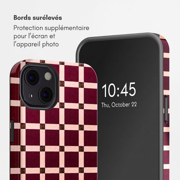 Selencia Coque arrière Vivid avec MagSafe Apple iPhone 13 - Check This Burgundy