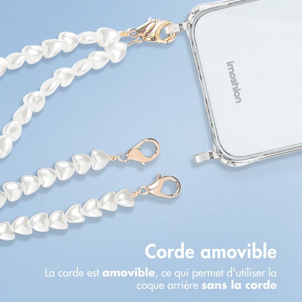 imoshion Coque avec dragonne + bracelet Apple iPhone 15 Pro Max - Perles Cœurs