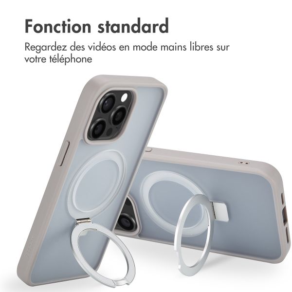 Accezz Coque Ring Stand avec MagSafe Apple iPhone 15 Pro Max - Gris