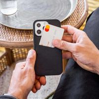 Accezz Coque en cuir de qualité supérieure avec fentes pour cartes Samsung Galaxy S22 Ultra - Noir