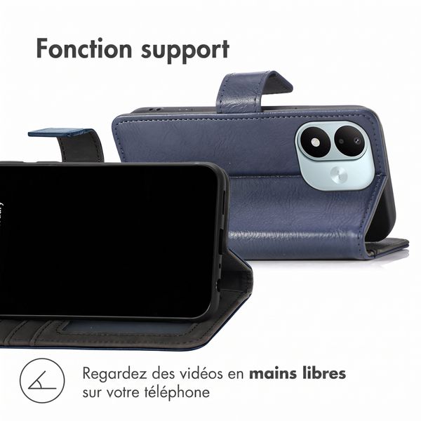 imoshion Étui de télephone portefeuille de luxe Xiaomi Redmi Note 17 (5G) - Bleu foncé