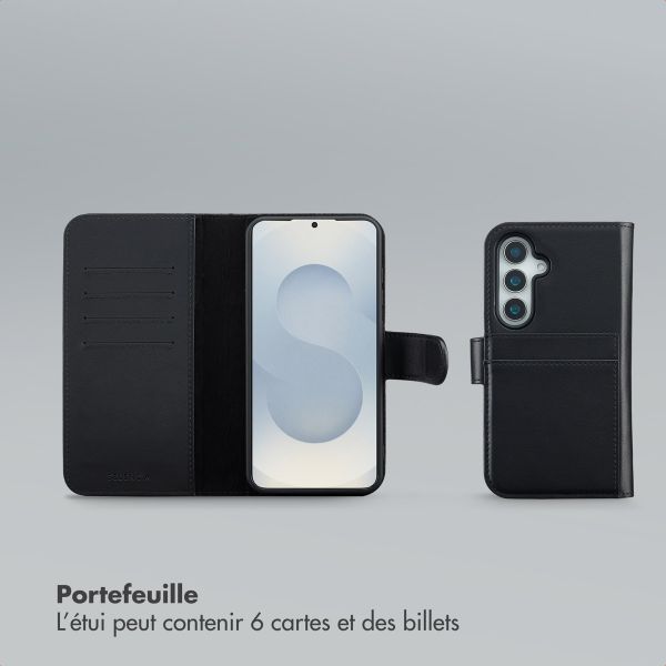 Selencia Étui portefeuille amovible Olyn avec MagSafe Samsung Galaxy S25 / S24 - Noir
