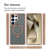 Accezz Coque Ring Stand avec MagSafe Samsung Galaxy S25 Ultra - Marron