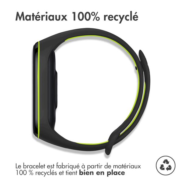 imoshion Bracelet sport silicone Xiaomi Mi Band 5 / 6 - Black & Lime