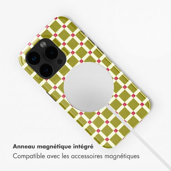 Selencia Coque arrière Vivid avec MagSafe Apple iPhone 15 Pro - Check This Olive