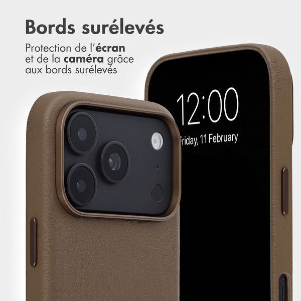 Accezz Étui de télephone portefeuille en cuir 2-en-1 avec MagSafe Apple iPhone 18 Pro Max / 17 Pro Max - Marron café
