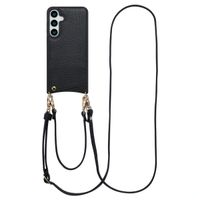 Selencia Coque de télephone Nova avec cordon et porte-cartes Samsung Galaxy S24 Plus / S25 Plus - Noir