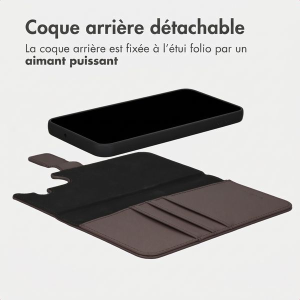 imoshion Étui portefeuille luxe 2-en-1 amovible Samsung Galaxy S26 - Marron