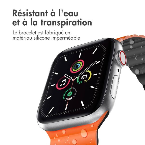 imoshion Bracelet en silicone magnétique Apple Watch | 38/40/41/42 mm - Orange & Noir