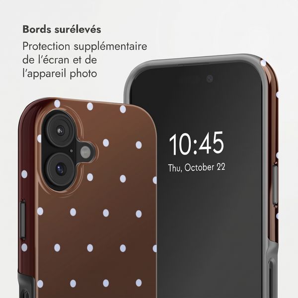 Selencia Coque arrière Vivid Apple iPhone 17 - Happy Dots Chocolate