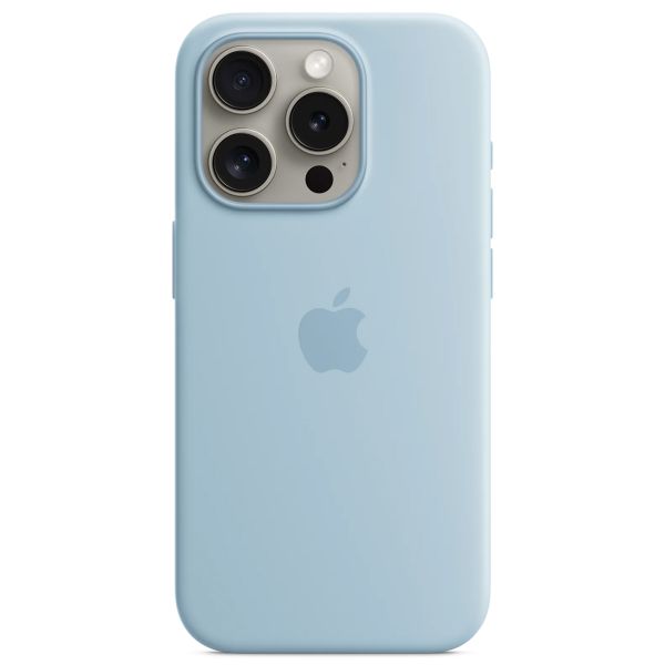 Apple Coque en silicone MagSafe Apple iPhone 15 Pro - Bleu clair