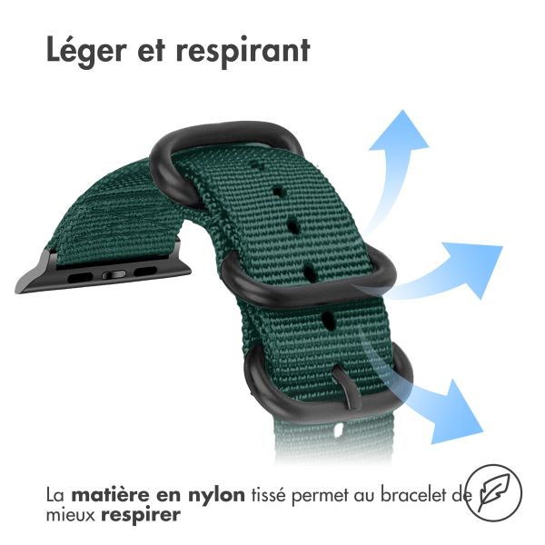 imoshion Bracelet robuste en nylon Apple Watch | 38/40/41/42 mm - Vert foncé