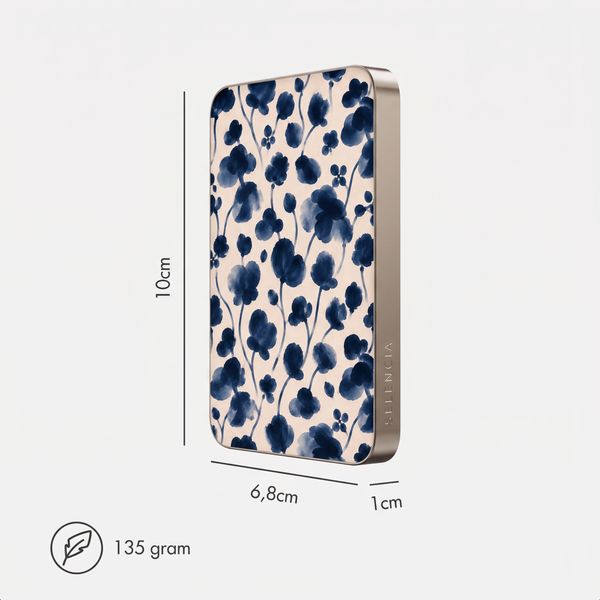 Selencia Powerbank Vivid 5 000 mAh - MagSafe et Qi - Desert Gold / Midnight Blossom