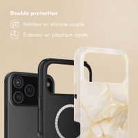 Selencia Coque arrière Vivid avec MagSafe Apple iPhone 18 Pro / 17 Pro - Golden Beige Marble