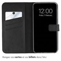 Selencia Étui portefeuille en cuir véritable Samsung Galaxy A27 (5G) - Noir