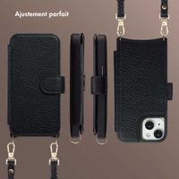 Selencia Étui Riva avec MagSafe et cordon de téléphone Apple iPhone 15 - Noir