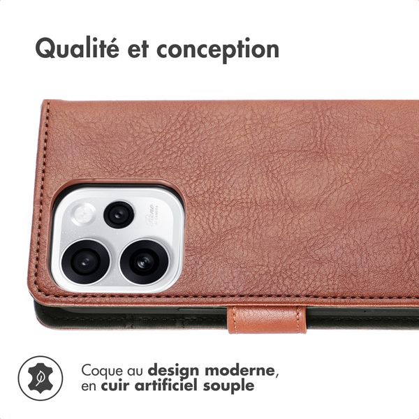 imoshion Étui de télephone portefeuille de luxe Oppo Reno15 F (5G) - Marron