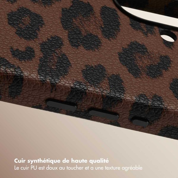 Selencia Coque Sabi imprimé panthère avec MagSafe Apple iPhone 16 - Mocha Brown