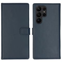 Selencia Étui portefeuille en cuir véritable Samsung Galaxy S23 Ultra - Bleu