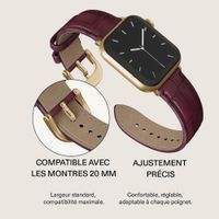 Burga Bracelet en cuir véritable  - Apple Watch | 44/45/46/49 mm / Connexion universelle 20 mm - Mobwife / Gold