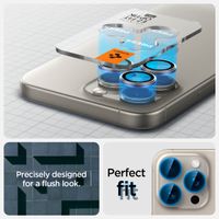 Spigen Optik Pro EZ Fit Lens Protector - Protection d'objectif de caméra (lot de 2) Apple iPhone 16 Pro (Max) / 15 Pro (Max) - Natural Titanium