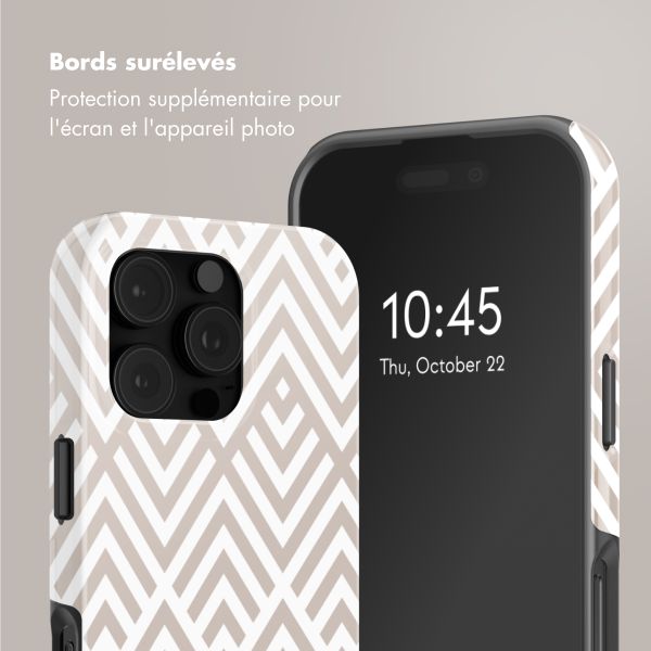 Selencia Coque arrière Vivid avec MagSafe Apple iPhone 16 Pro Max - Beige Zigzag