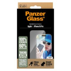 PanzerGlass Protection d'écran Ultra-Wide Fit Anti-bactérienne Apple iPhone 16 Pro