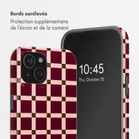 Selencia Coque arrière Vivid avec MagSafe Apple iPhone 15 - Check This Burgundy