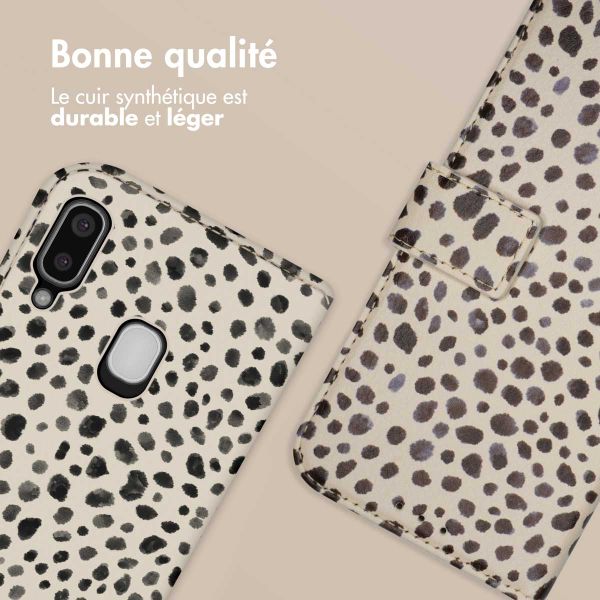 imoshion Étui de télephone portefeuille Design Samsung Galaxy A20e - Black And White Dots