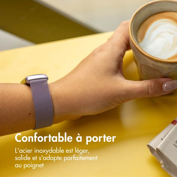 imoshion Bracelet magnétique milanais Fitbit Charge 5 - Taille M - Violet