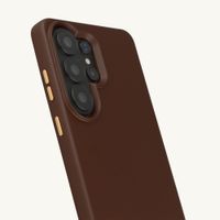 Selencia Coque arrière Rivièra avec MagSafe avec crochets amovibles Samsung Galaxy S26 Ultra - Choco Brown