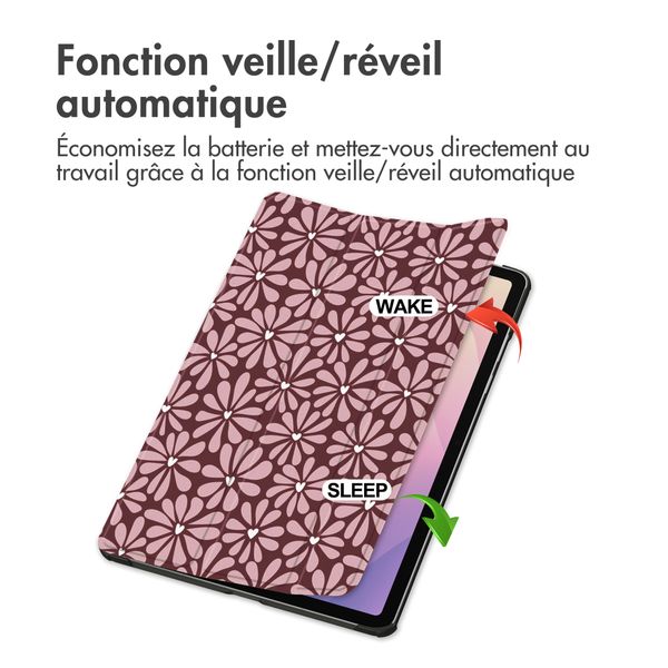 imoshion Coque tablette Design Trifold Samsung Galaxy Tab S11 - Bloom Love Blush