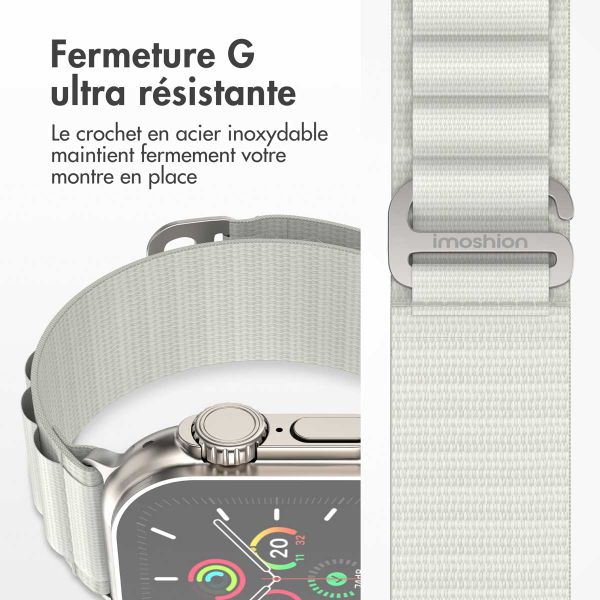 imoshion Bracelet en nylon Alpine Apple Watch | 44/45/46/49 mm - Blanc
