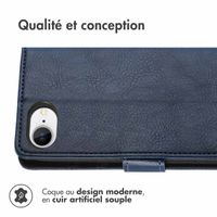 imoshion Étui de télephone portefeuille de luxe Apple iPhone 17e / 16e - Bleu foncé