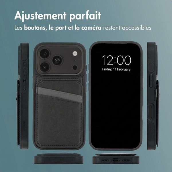 imoshion Coque arrière avec porte-cartes et support Apple iPhone 18 Pro / 17 Pro - Noir