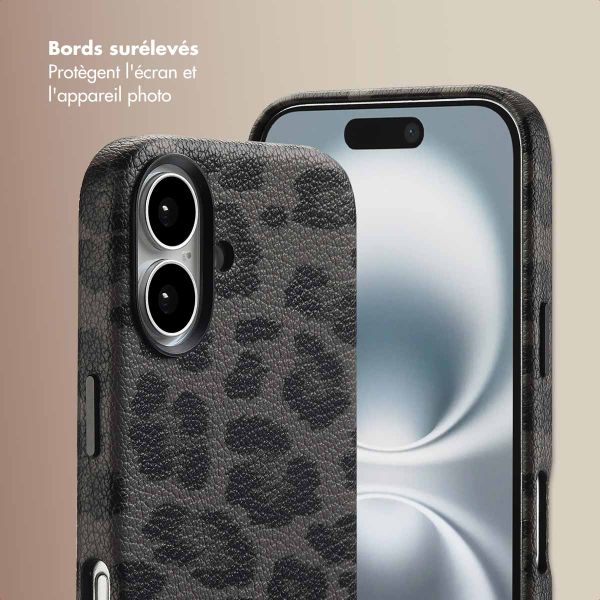 Selencia Coque Sabi imprimé panthère avec MagSafe Apple iPhone 16 - Midnight Black