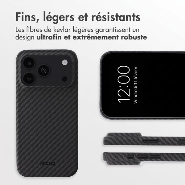 Accezz Coque Kevlar® MagSafe Apple iPhone 18 Pro Max / 17 Pro Max - Noir