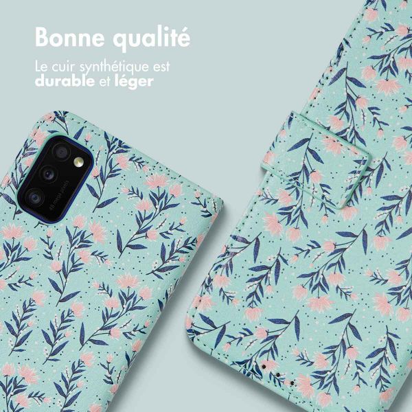 imoshion Étui de télephone portefeuille Design Samsung Galaxy A41 - Blue Flowers