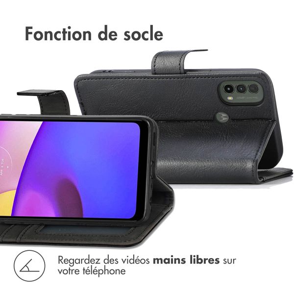 imoshion Étui de télephone portefeuille de luxe Motorola Moto E30 / E40 - Noir