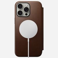 Nomad Étui de télephone portefeuille Modern Leather Folio Apple iPhone 15 Pro Max - Marron