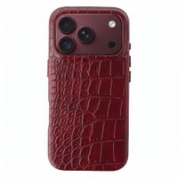 Selencia Coque arrière Croco avec MagSafe Apple iPhone 18 Pro Max / 17 Pro Max - Burgundy