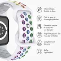 imoshion Bracelet Sport⁺ en silicone Apple Watch | 38/40/41/42 mm - Taille S/M - White Rainbow