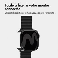 imoshion Bracelet magnétique en cuir synthétique Apple Watch | 44/45/46/49 mm - Noir
