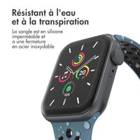 imoshion Bracelet Sport⁺ en silicone Apple Watch | 44/45/46/49 mm - Taille M/L - Blue & Black