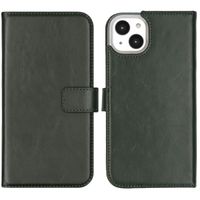 Selencia Étui portefeuille en cuir véritable Apple iPhone 14 Plus - Vert
