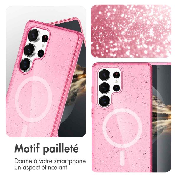 imoshion Coque Pailletée avec MagSafe Samsung Galaxy S24 Ultra - Paillettes Rose